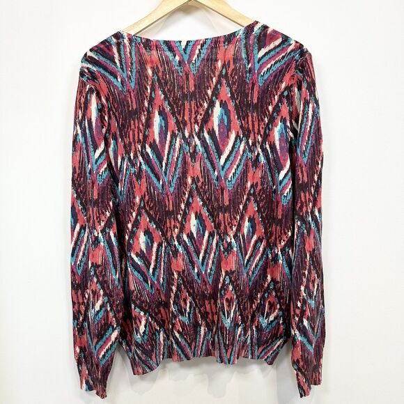 Sundance Cardigan Women’s XXL Pink Button Front Cotton Sweater Diamond Aztec - Picture 6 of 10